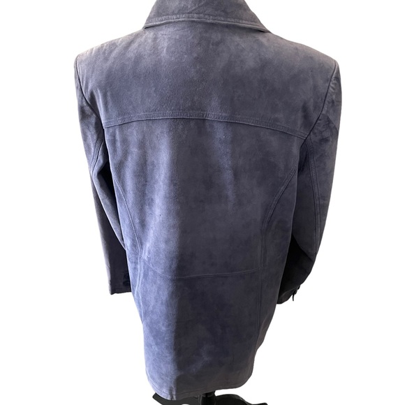 Women’s Leather Blue Button Down Jacket Size Large…Discontinued! - Picture 3 of 13